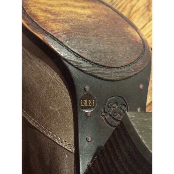 Lucky Brand womens sz 5.5 leather taupe slip on ankle boots bootie heeled shoe - Picture 11 of 11